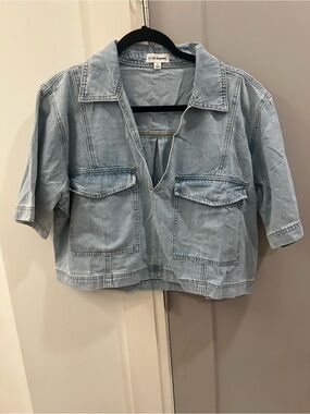 In The Beginning Light Wash Denim Cropped Jacket